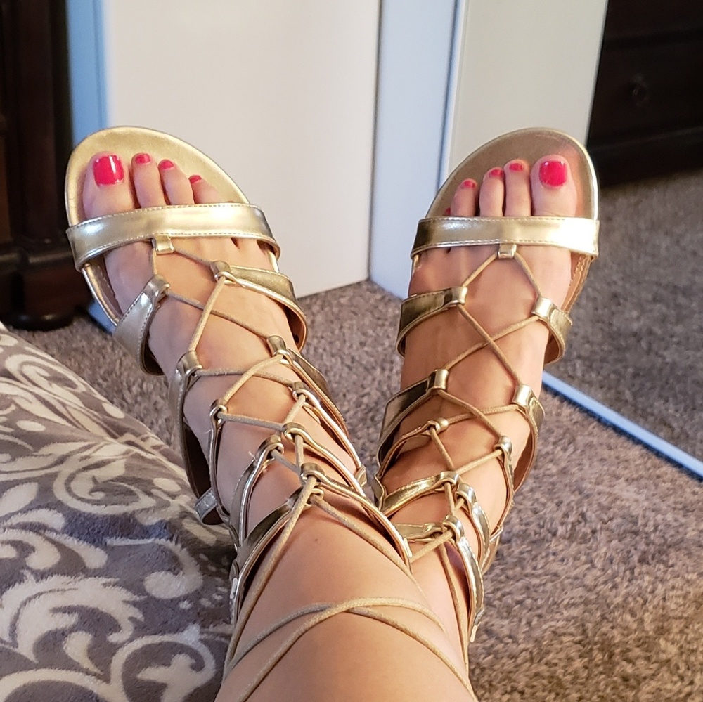 Gold Gladiator Sandals